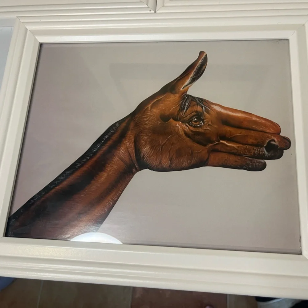White Framed Animal Hand Art Set - Picture 2 of 4